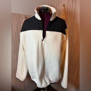 ZYIA Active Women’s Black and Cream 1/4 Zip Fleece Pullover Jacket Sweater